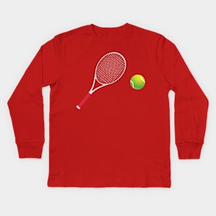 Tennis Ball and Racket Kids Long Sleeve T-Shirt